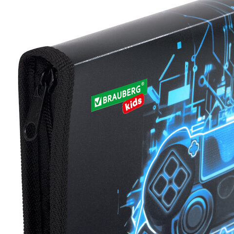 Папка для тетрадей BRAUBERG KIDS А5, 1 отделение, пластик, молния вокруг,