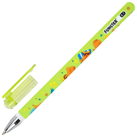 Ручка шариковая с принтом FUNSTER (ФАНСТЕР) STICK "CUTE CAPY", СИНЯЯ,