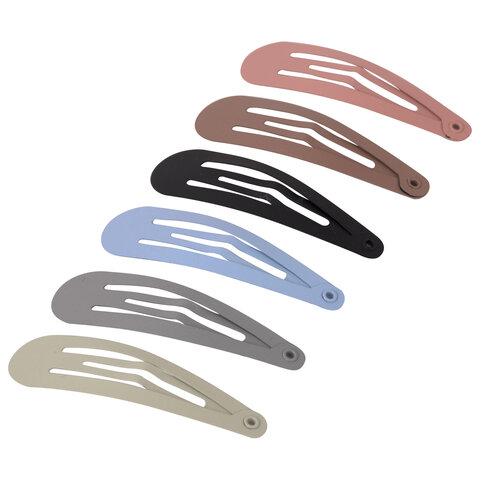 Заколки для волос НАБОР 12 шт., 5 см, клик-клак, матовый, пастельные цвета, Заколки для волос НАБОР 12 шт., 5 см, клик-клак, матовый, пастельные цвета,