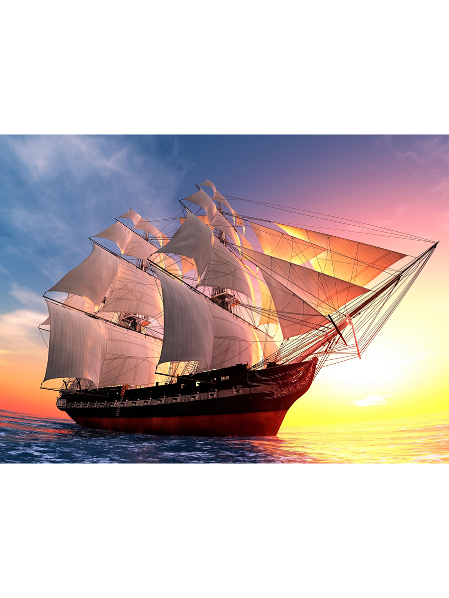 «Корабль с парусами» скачать раскраски
