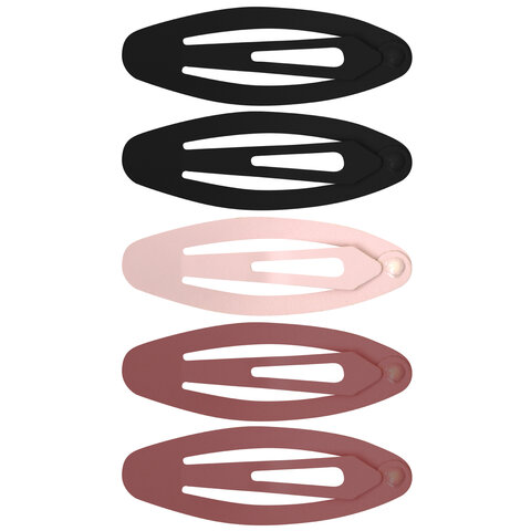 Заколки для волос НАБОР 5 шт., 5 см, клик-клак, матовые, ассорти, MONTE VITA