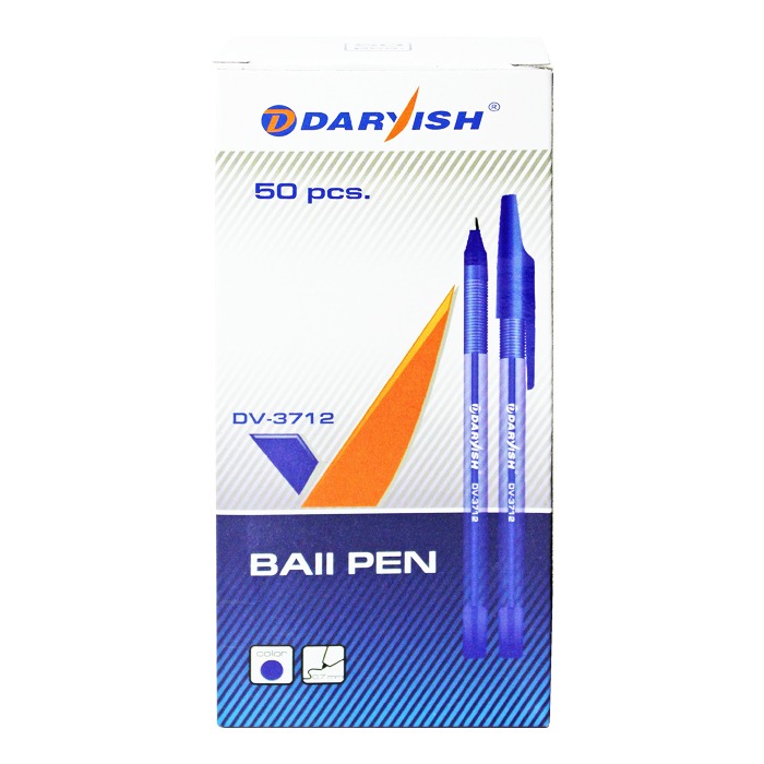Ручка шариковая синяя "Darvish" корпус полупрозрачный синий