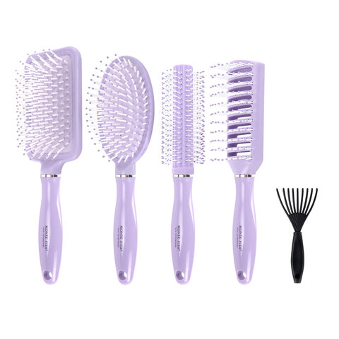 Расческа для волос НАБОР 4 шт + щетка для чистки В ПОДАРОК MONTE VITA (МОНТЕ