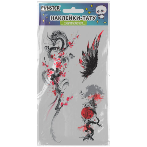 Наклейки-тату переводные "Цветные", 20,5х10 см, ассорти 12 видов, Наклейки-тату переводные "Цветные", 20,5х10 см, ассорти 12 видов,