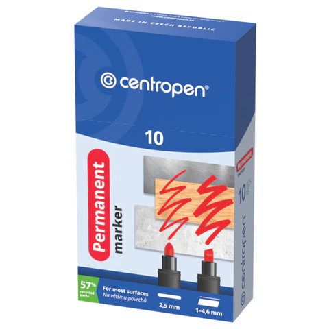 Маркер перманентный CENTROPEN 8576, КРАСНЫЙ, скошенный наконечник, 1-4,6 мм,