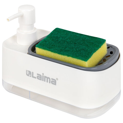 Диспенсер/дозатор DUET для мыла и моющего средства + губка, БЕЛЫЙ, 11х20х12 см, Диспенсер/дозатор DUET для мыла и моющего средства + губка, БЕЛЫЙ, 11х20х12 см,