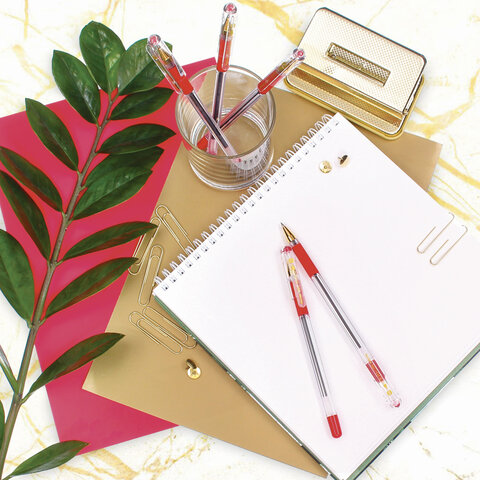 Ручка шариковая масляная с грипом MUNHWA "MC Gold", КРАСНАЯ, корпус Ручка шариковая масляная с грипом MUNHWA "MC Gold", КРАСНАЯ, корпус