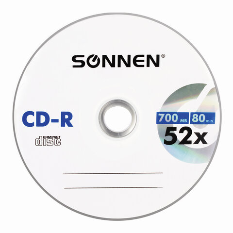 Диск CD-R SONNEN 700 Mb 52x Bulk (термоусадка без шпиля), КОМПЛЕКТ 50 шт., Диск CD-R SONNEN 700 Mb 52x Bulk (термоусадка без шпиля), КОМПЛЕКТ 50 шт.,