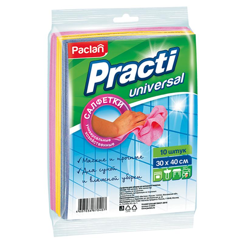 Салфетки для уборки Paclan "Practi", нетканое полотно, 30*40см, 10шт. Салфетки для уборки Paclan "Practi", нетканое полотно, 30*40см, 10шт.