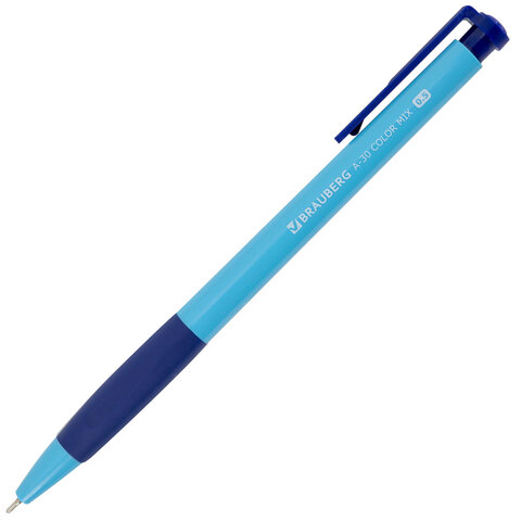 Ручки шариковые автоматические BRAUBERG A-30 COLOR MIX "WRITING 3.0",