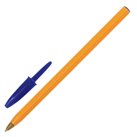 Ручки шариковые BIC "Orange Original Fine", НАБОР 4 шт., СИНИЕ, узел