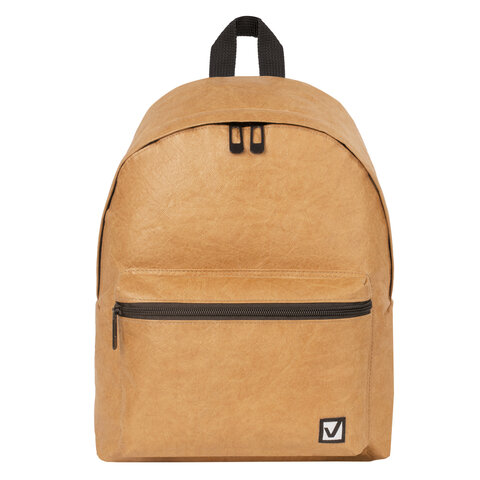 Рюкзак BRAUBERG MIRACLE крафтовый с водонепроницаемым покрытием, песочный,