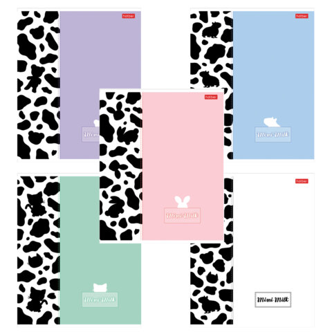 Тетрадь А5 48 л., HATBER скоба, клетка, матовая ламинация, "Mimimilk" Тетрадь А5 48 л., HATBER скоба, клетка, матовая ламинация, "Mimimilk"