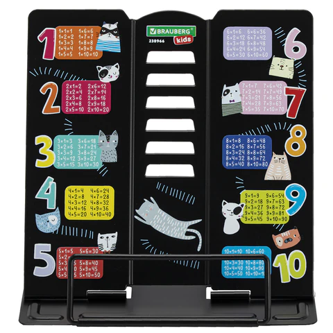 Подставка для книг BRAUBERG KIDS mini, "Cats", с таблицей умножения, Подставка для книг BRAUBERG KIDS mini, "Cats", с таблицей умножения,