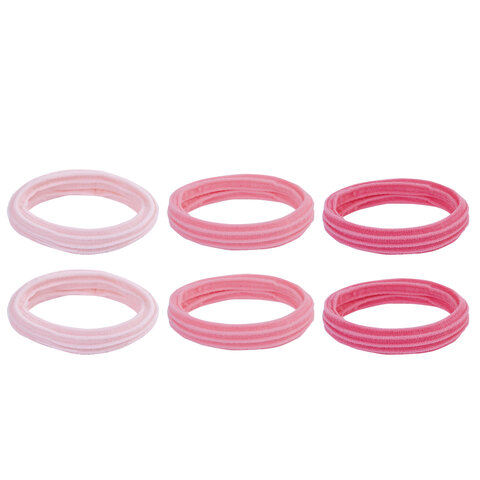 Резинки для волос НАБОР 6 шт., мягкие, большие, оттенки розового, MONTE VITA Резинки для волос НАБОР 6 шт., мягкие, большие, оттенки розового, MONTE VITA