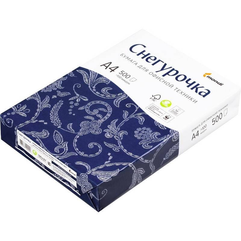 Бумага для ОфТех СНЕГУРОЧКА (А4,80г,146%CIE) пачка 500л. 968902 Бумага для ОфТех СНЕГУРОЧКА (А4,80г,146%CIE) пачка 500л. 968902