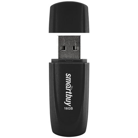 Флеш-диск 16GB SMARTBUY Scout USB 2.0, черный, SB016GB2SCK