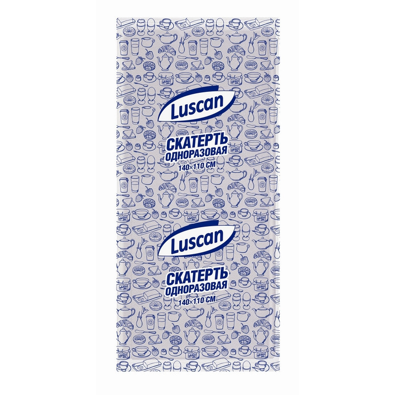 Скатерть одноразовая Luscan, 110х140см, белая штр. 4630012886086 Скатерть одноразовая Luscan, 110х140см, белая штр. 4630012886086