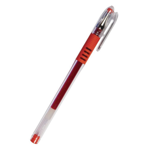 Ручка гелевая с грипом PILOT "G-1 Grip", КРАСНАЯ, корпус прозрачный, Ручка гелевая с грипом PILOT "G-1 Grip", КРАСНАЯ, корпус прозрачный,