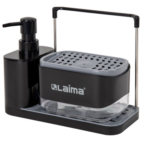 Диспенсер/дозатор DUET+ для мыла и моющего средства + губка, с держателем для Диспенсер/дозатор DUET+ для мыла и моющего средства + губка, с держателем для