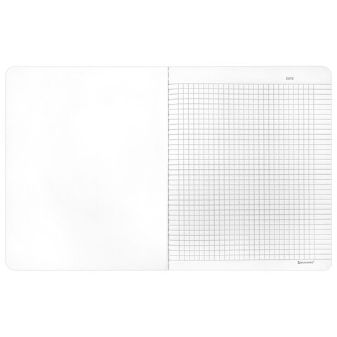 Тетрадь А5 96 л. BRAUBERG, на сшивке с корешком, клетка, обложка картон,