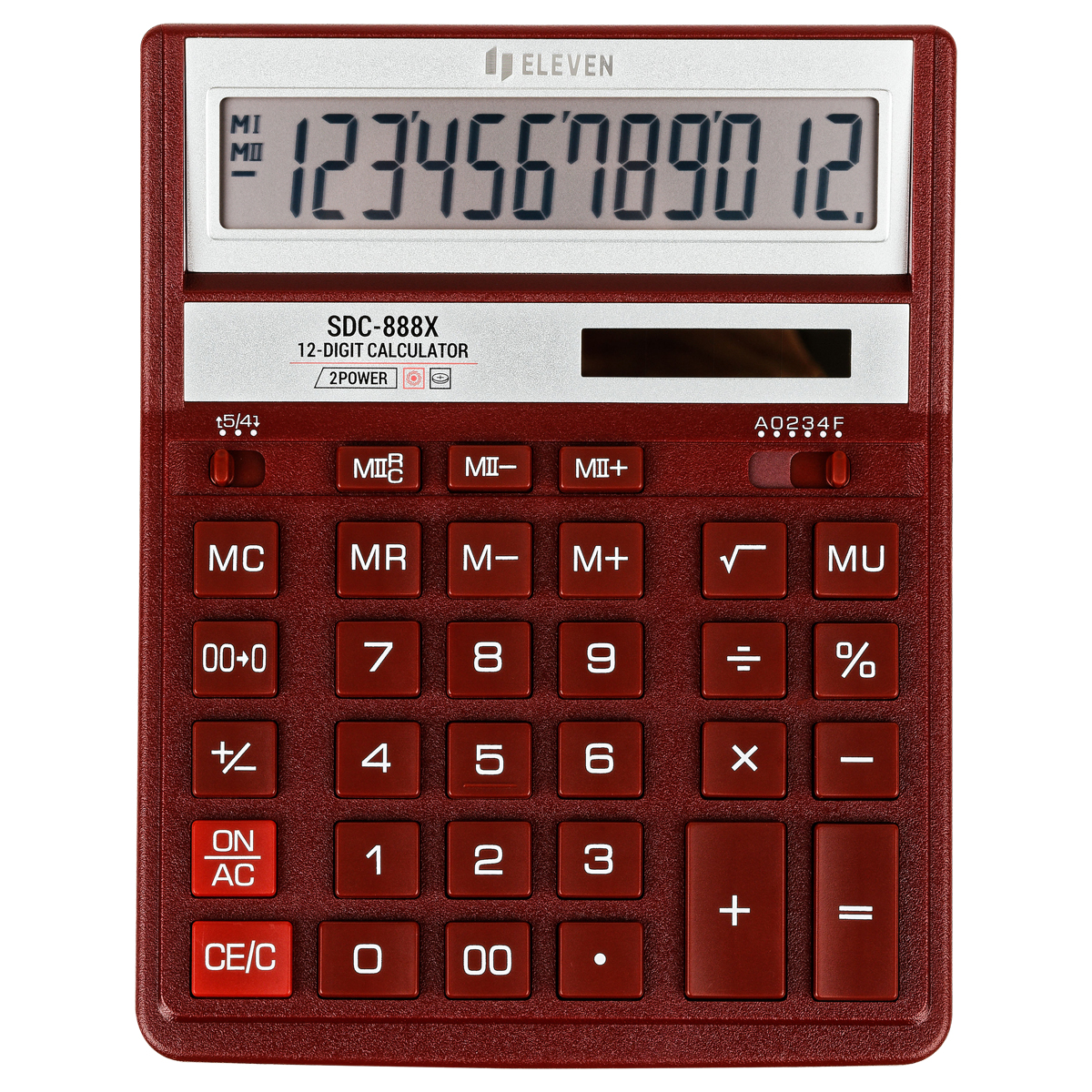 Калькулятор настольный Eleven SDC-888X-RD, 12 разрядов, двойное питание,