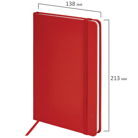 Блокнот А5 138x213 мм, BRAUBERG "Basic", под кожу, 80 л., клетка,