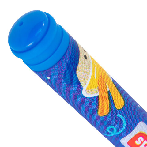 Ручка гелевая BRAUBERG KIDS MIX, СИНЯЯ, корпус ассорти, игольчатый узел 0,5 мм,