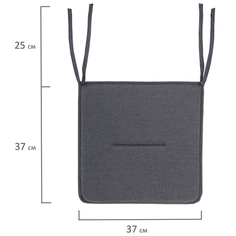 Подушка на стул плоская "РОГОЖКА" 37x37 см, полиэстер, серая PRIMILA