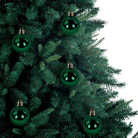 Шары ёлочные 30 шт., 4 см, "Solid Color", пластик, ЗЕЛЕНЫЕ, глянец,