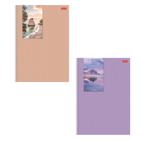 Тетрадь А4 96 л., HATBER, гребень, клетка, матовая ламинация, Тетрадь А4 96 л., HATBER, гребень, клетка, матовая ламинация,