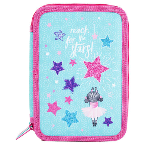 Пенал BRAUBERG, 3 отделения, полиэстер, 21х14 см, "Reach for the