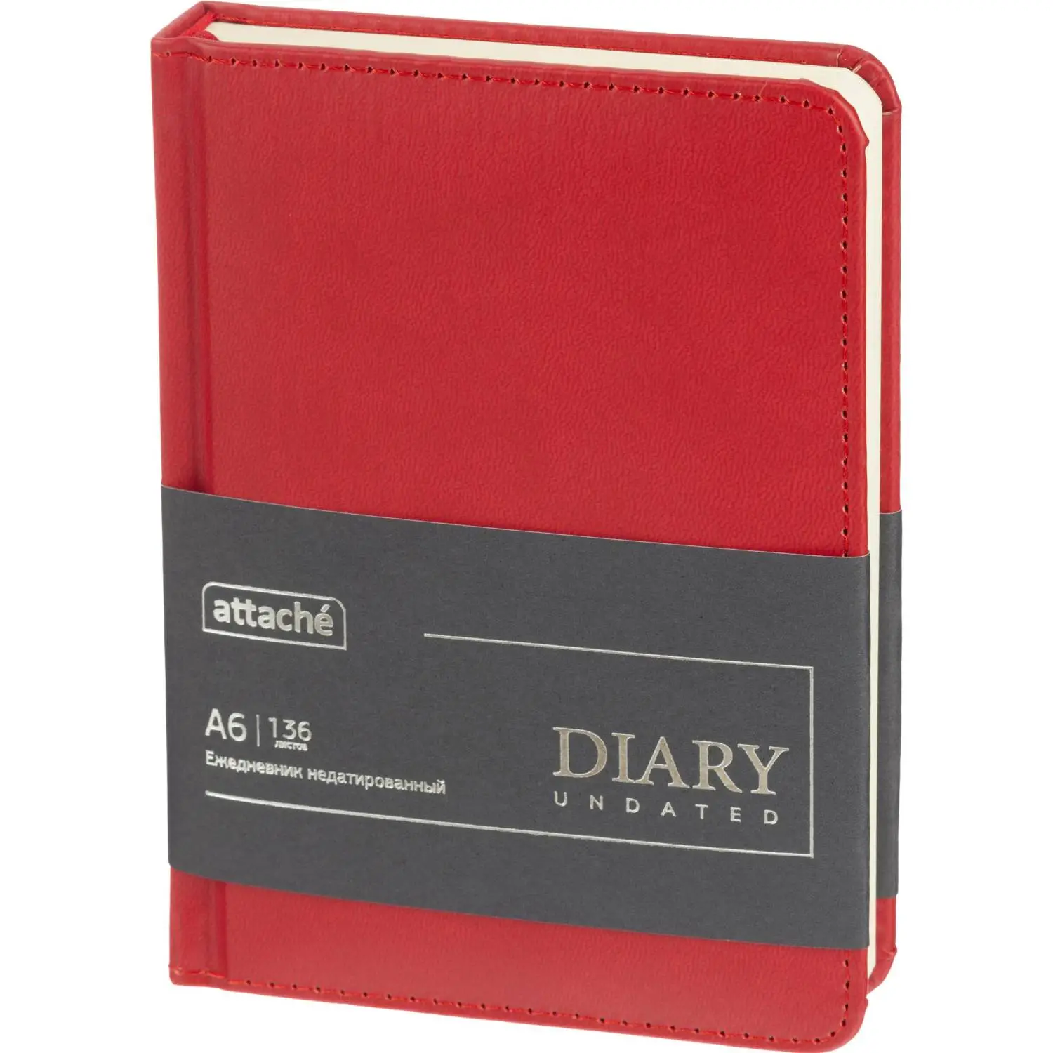 Ежедневник недатированный ATTACHE ClassicА6, 136л, красный Ежедневник недатированный ATTACHE ClassicА6, 136л, красный