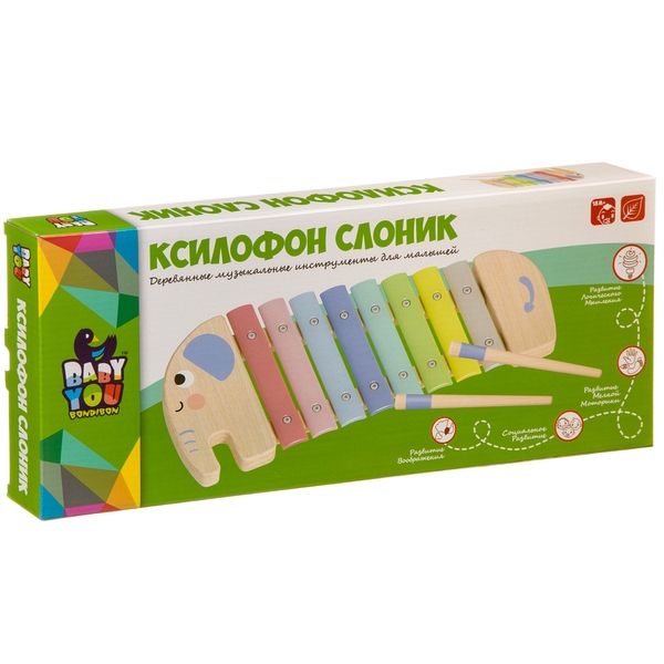 Игрушка музыкальная, деревянная Bondibon ксилофон СЛОНИК. ВВ4014 Игрушка музыкальная, деревянная Bondibon ксилофон СЛОНИК. ВВ4014