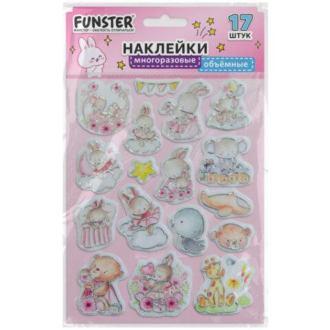 Наклейки объемные "Вдохновение", 19х15 см, ассорти 12 видов, FUNSTER Наклейки объемные "Вдохновение", 19х15 см, ассорти 12 видов, FUNSTER