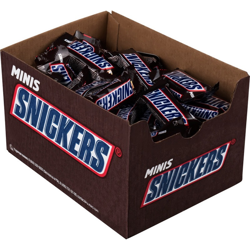 Шоколадный батончик Snickers миниc, 1кг Шоколадный батончик Snickers миниc, 1кг