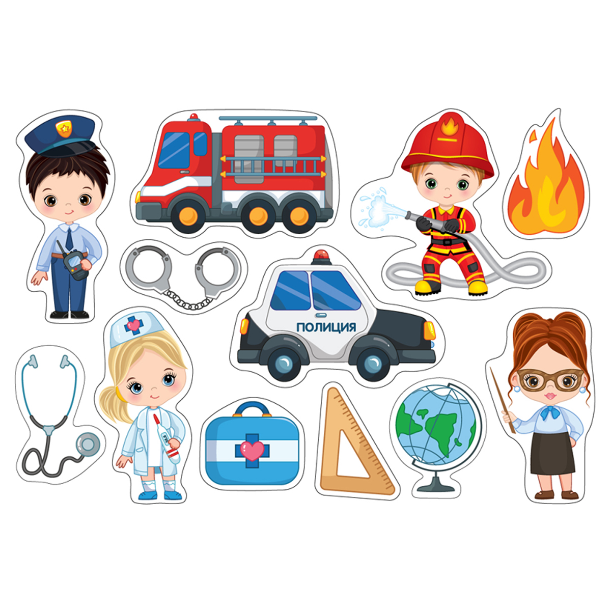 Игра развивающая на магнитах ТРИ СОВЫ "Профессии", 24 эл.