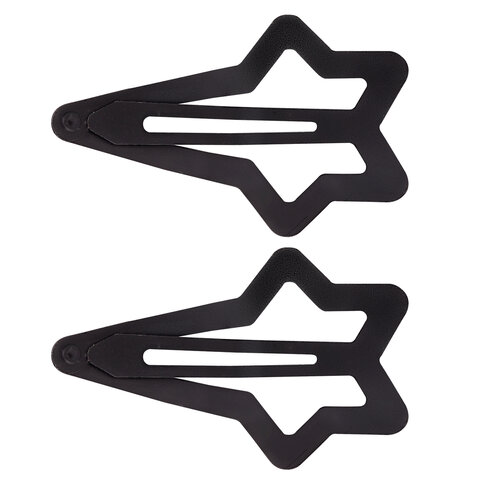 Заколки для волос НАБОР 2 шт., 5,5 см, клик-клак, soft touch, чёрный, MONTE VITA Заколки для волос НАБОР 2 шт., 5,5 см, клик-клак, soft touch, чёрный, MONTE VITA