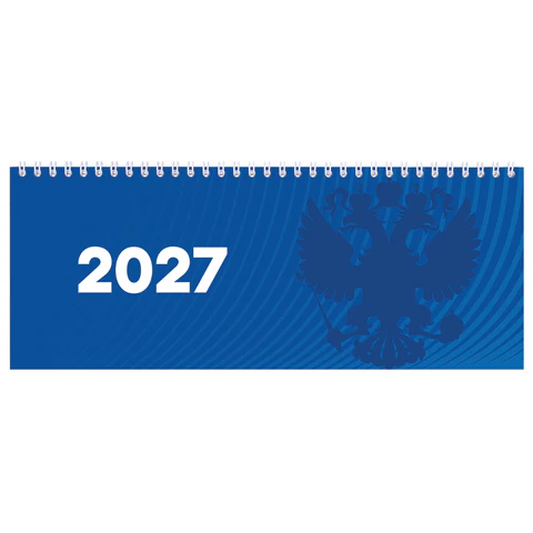 Планинг датированный 2027 285х112 мм, STAFF, гребень, картонная обложка, 64 Планинг датированный 2027 285х112 мм, STAFF, гребень, картонная обложка, 64