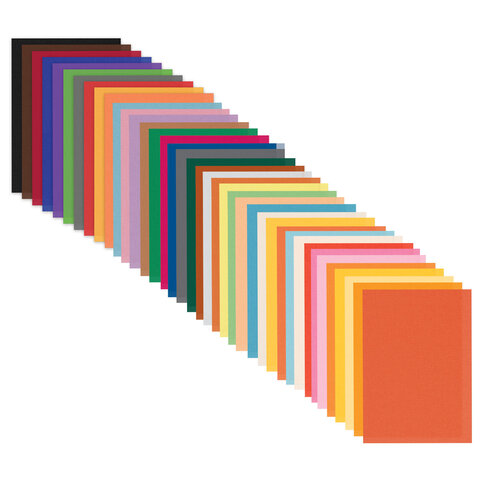 Цветная бумага ТИШЬЮ 17 г/м2, А4 (210х297 мм), 80 листов, 40 цветов в папке,