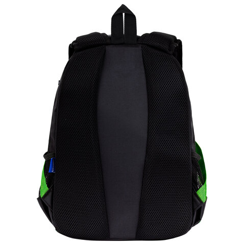 Рюкзак BRAUBERG FORCE, 2 отделения, 5 карманов, "Neon green", 39х28х17