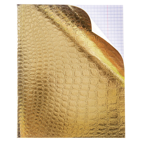 Тетрадь бумвинил А5 48 л., скоба, офсет №1, клетка, с полями, "ЗОЛОТО Тетрадь бумвинил А5 48 л., скоба, офсет №1, клетка, с полями, "ЗОЛОТО