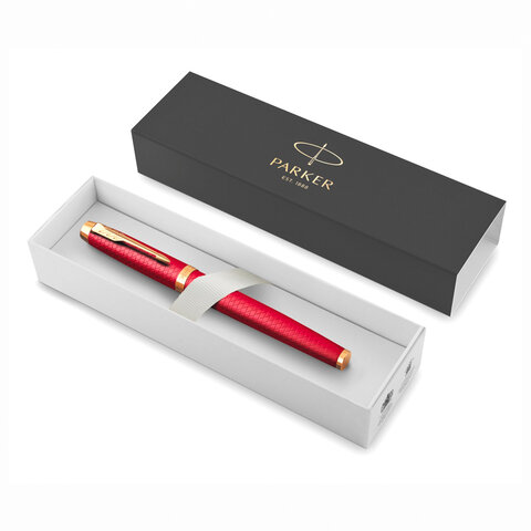 Ручка-роллер PARKER "IM Premium Red GT", корпус красный лак,