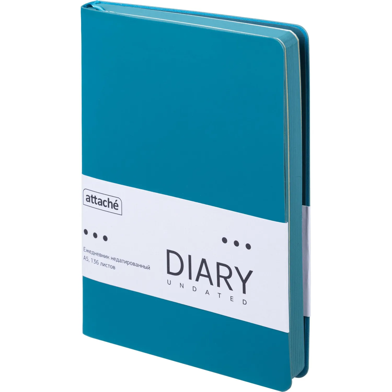 Ежедневник недатированный ATTACHE Soft touch А5, 140х200мм, 136л, бирюзовый Ежедневник недатированный ATTACHE Soft touch А5, 140х200мм, 136л, бирюзовый