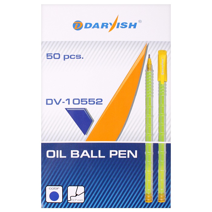 Ручка шариковая синяя на масляной основе "Darvish" корпус цветной