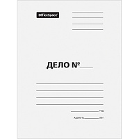 Скоросшиватель "Дело", картон немелованный, 220 г/м2, белый, пробитый: A-SD22_343 / 158525  штр.:  4610008523430