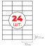 Этикетка самоклеящаяся 70х37,1 мм, 24 этикетки, белая, 70 г/м2, 50 листов,
