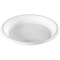 Тарелки одноразовые десертные OfficeClean полистирол, белые, 17см, 100шт.: 246539/П232825 штр.: 4680211129231