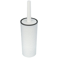 Набор для WC "Венеция" (белый/серебро). Размер 9,5х9,5х33,5 см.