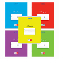 Тетради ДЭК 12 л. КОМПЛЕКТ 10 шт. BRAUBERG КЛАССИКА, частая косая линия, обложка картон, АССОРТИ, 107066